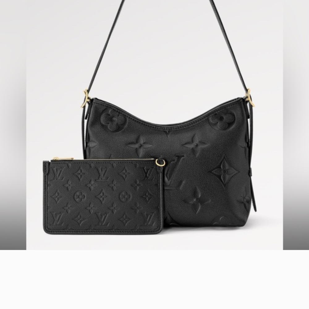 Louis Vuitton Black Embossed Shoulder Bag Set